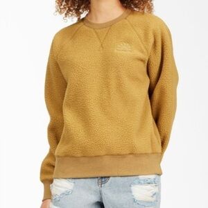 Golden Tan Billabong Sherpa Crew Sweatshirt Women’s Small